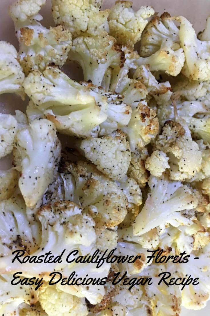 oven roasted cauliflower florets with garlic, lemon, pepper