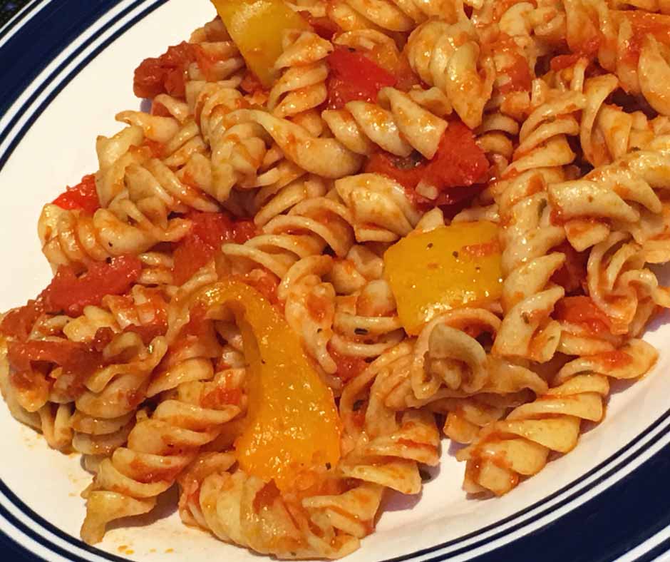 bell pepper pasta recipe vegetarian dinner