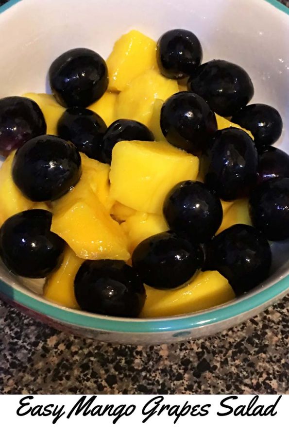 easy mango fruit salad recipe with grapes for dessert