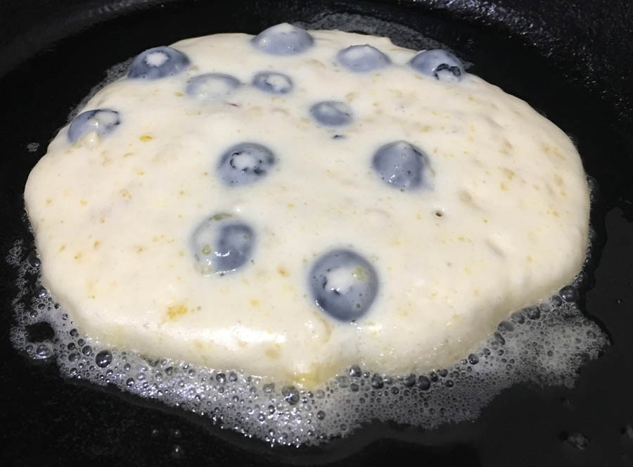 Homemade Blueberry Pancakes With Frozen Or Fresh Blueberries