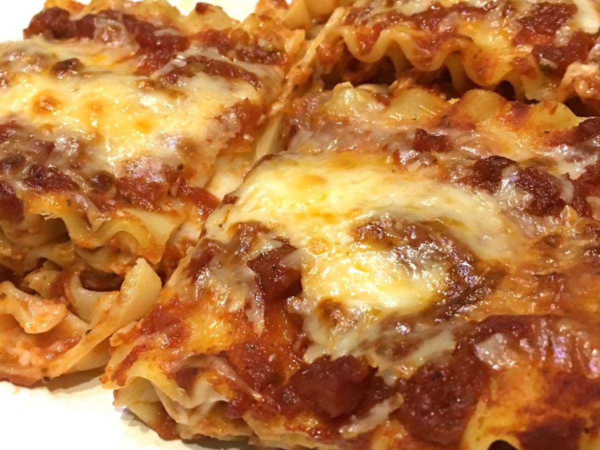 lasagna noodles baked sliced