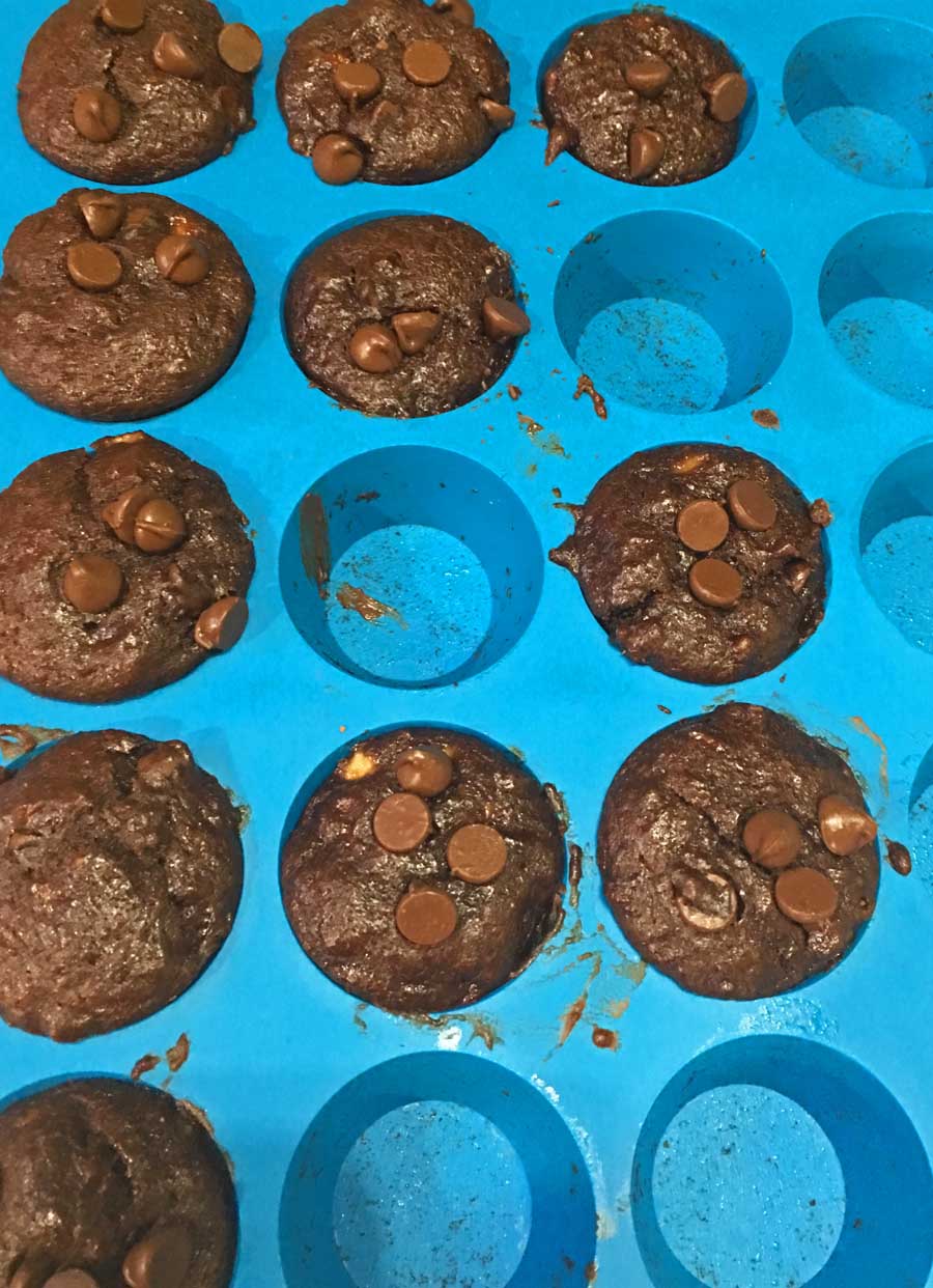 mini chocolate banana muffins recipe