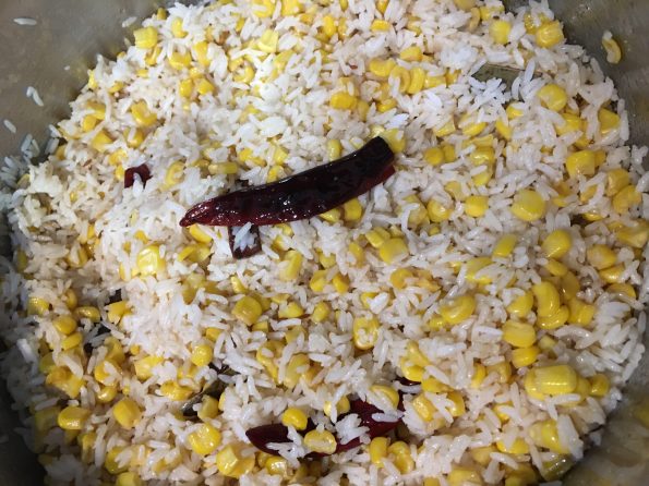 sweet corn pulao recipe using leftover rice