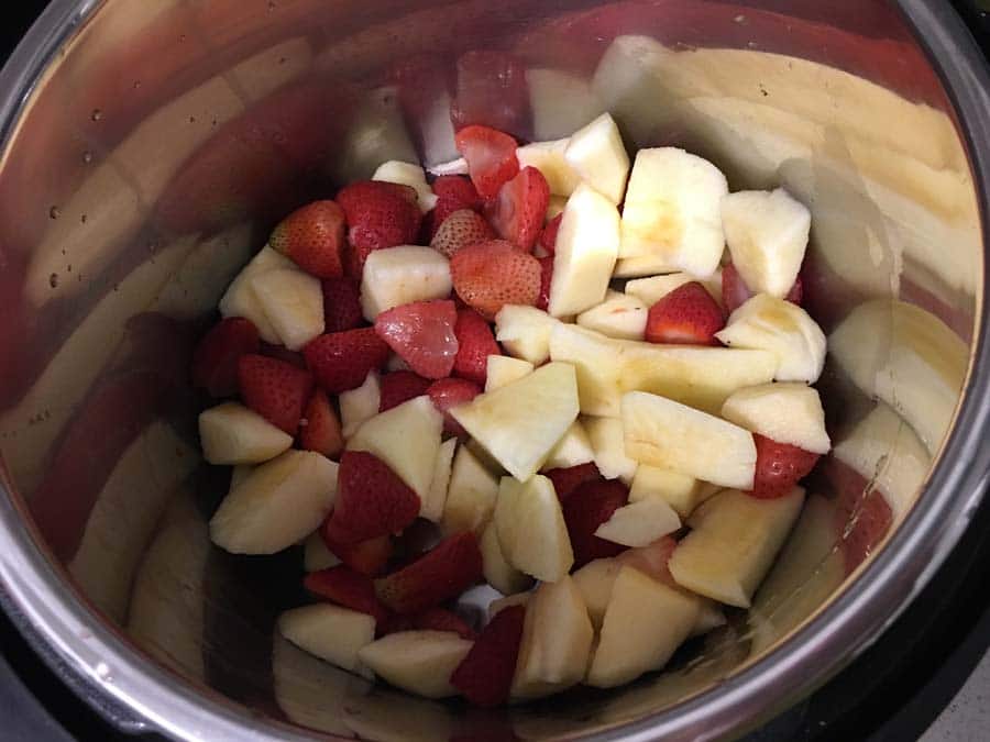 prepare instant pot strawberry apple butter