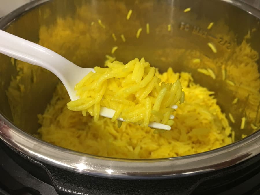instant pot yellow turmeric basmati rice