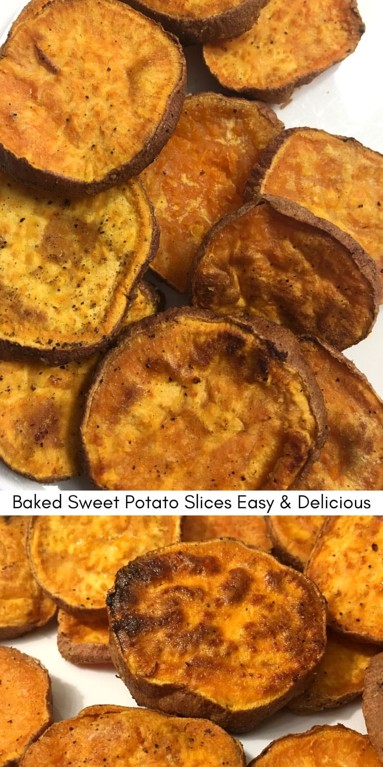 baked sweet potato slices