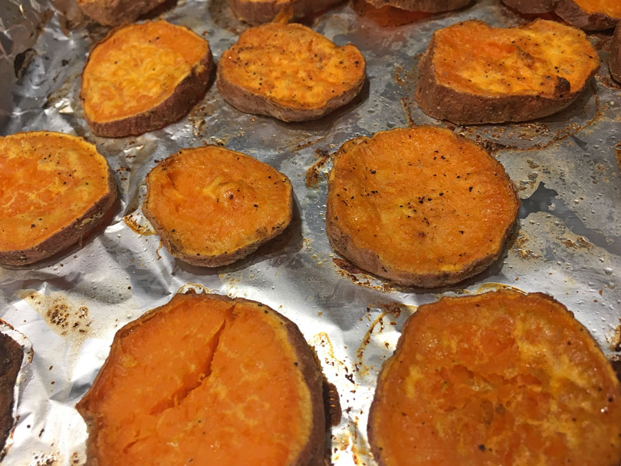 sweet potato rounds baked
