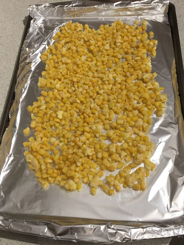 layer corn in baking sheer