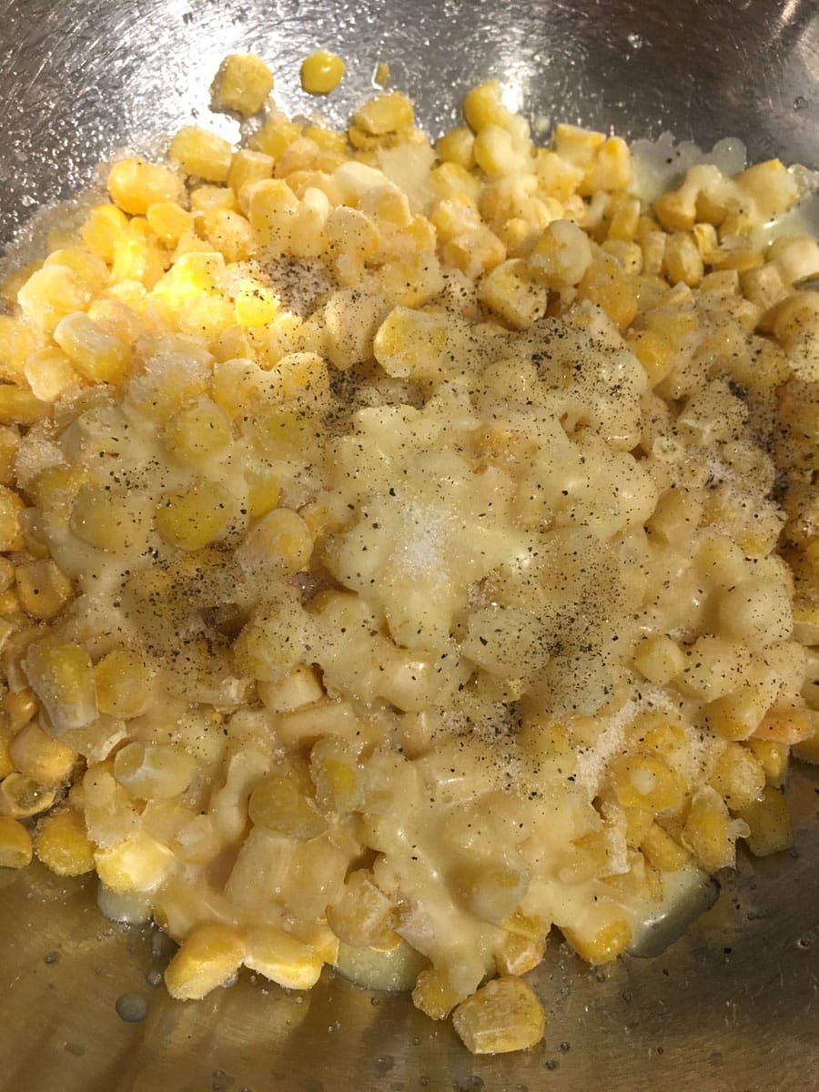 frozen corn with butter and black pepper