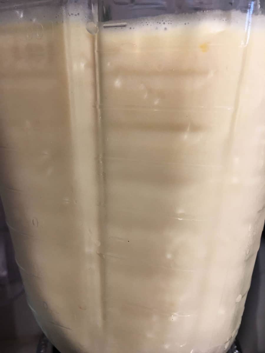 creamy smoothie in blender