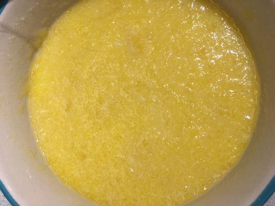 egg sugar milk mixture