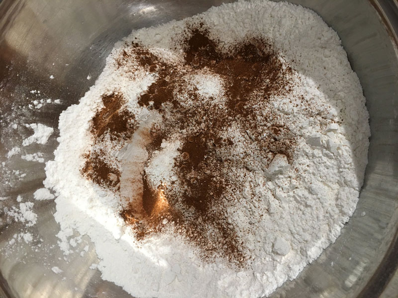 flour mixed with cinnamon powder