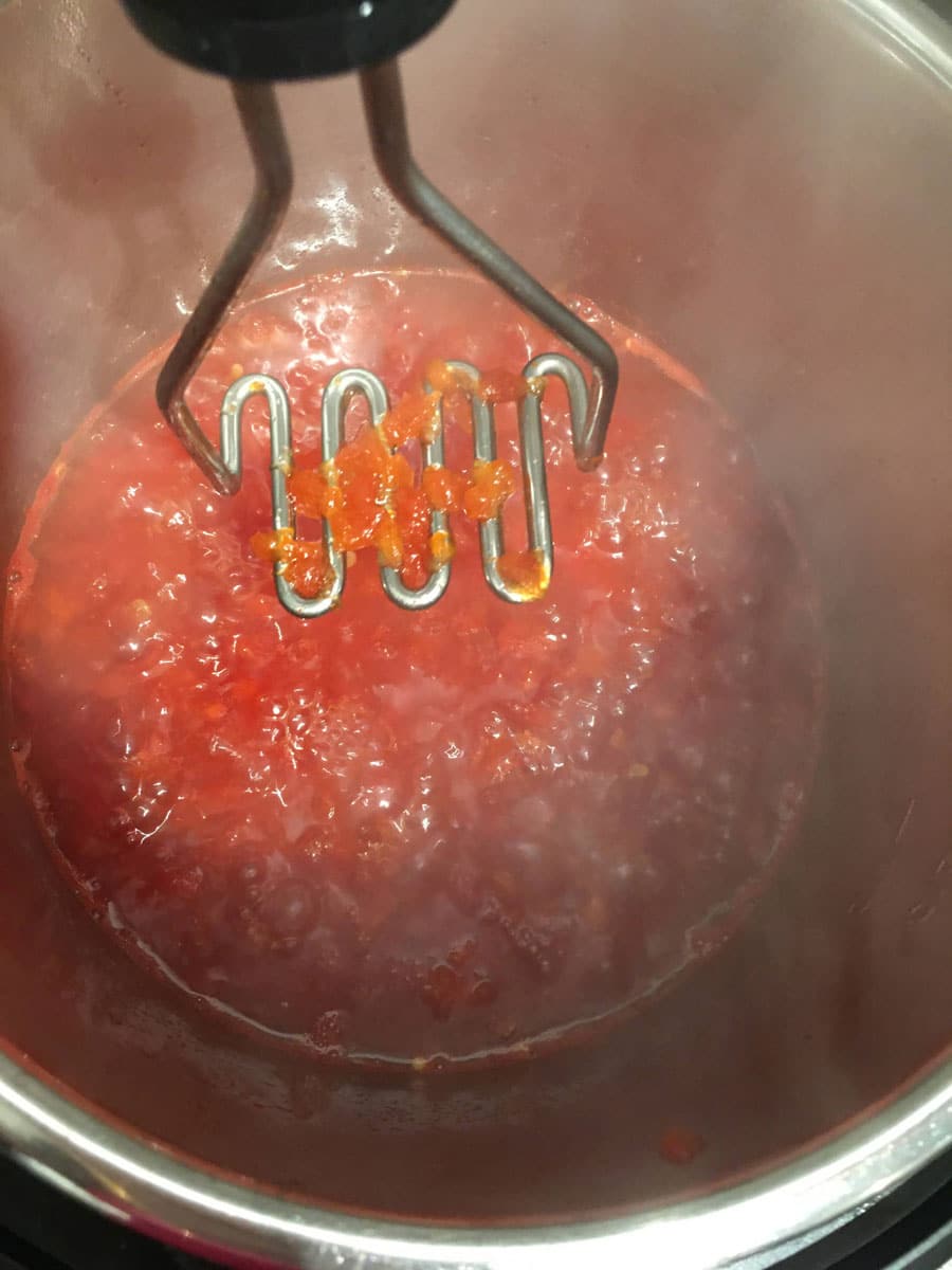 making watermelon jam