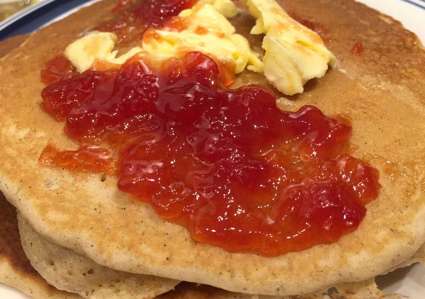 pancakes with watermelon jam