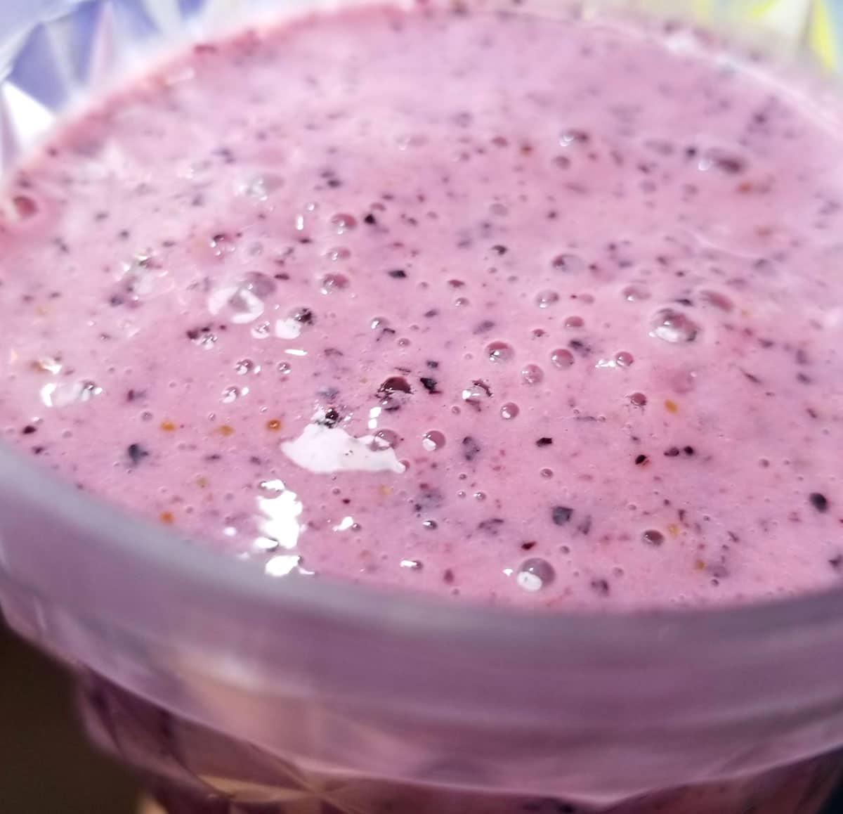 blueberry milkshake with fresh blueberries
