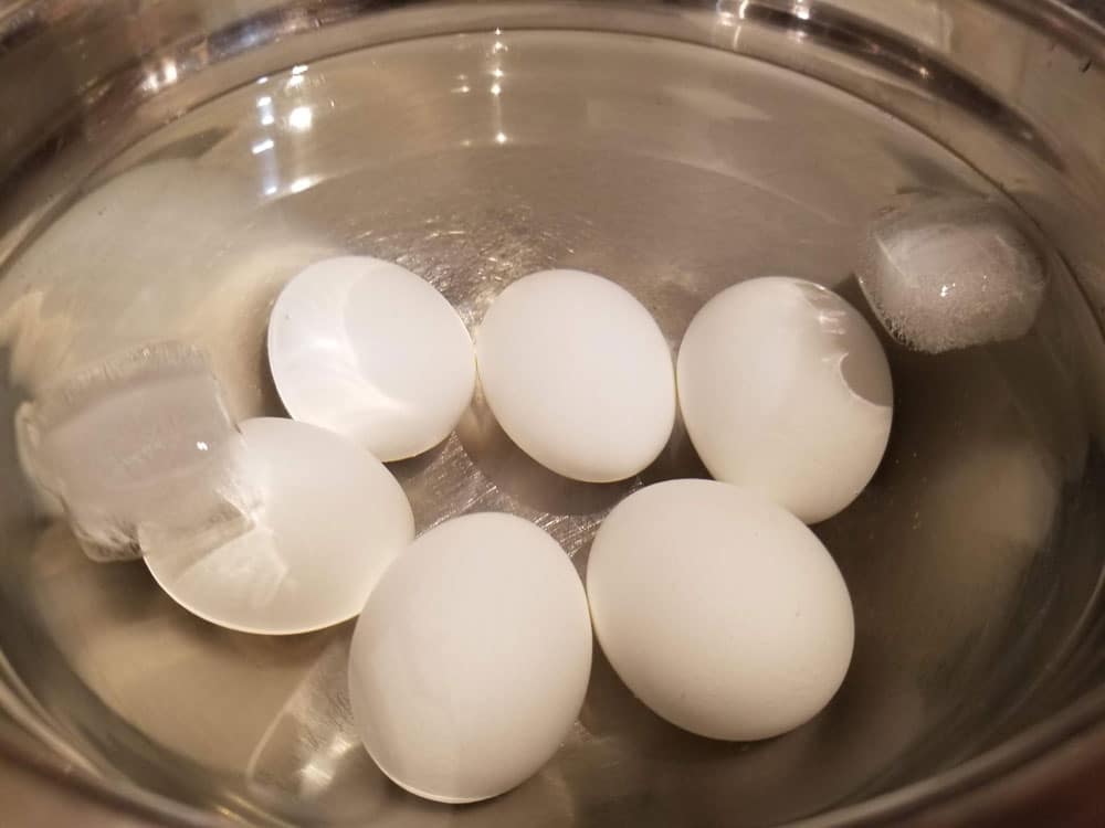 eggs in ice water bath