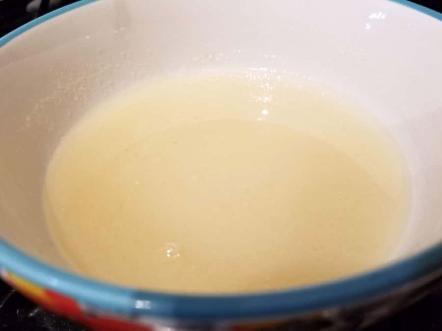milk butter sugar mixture for making cookie dough