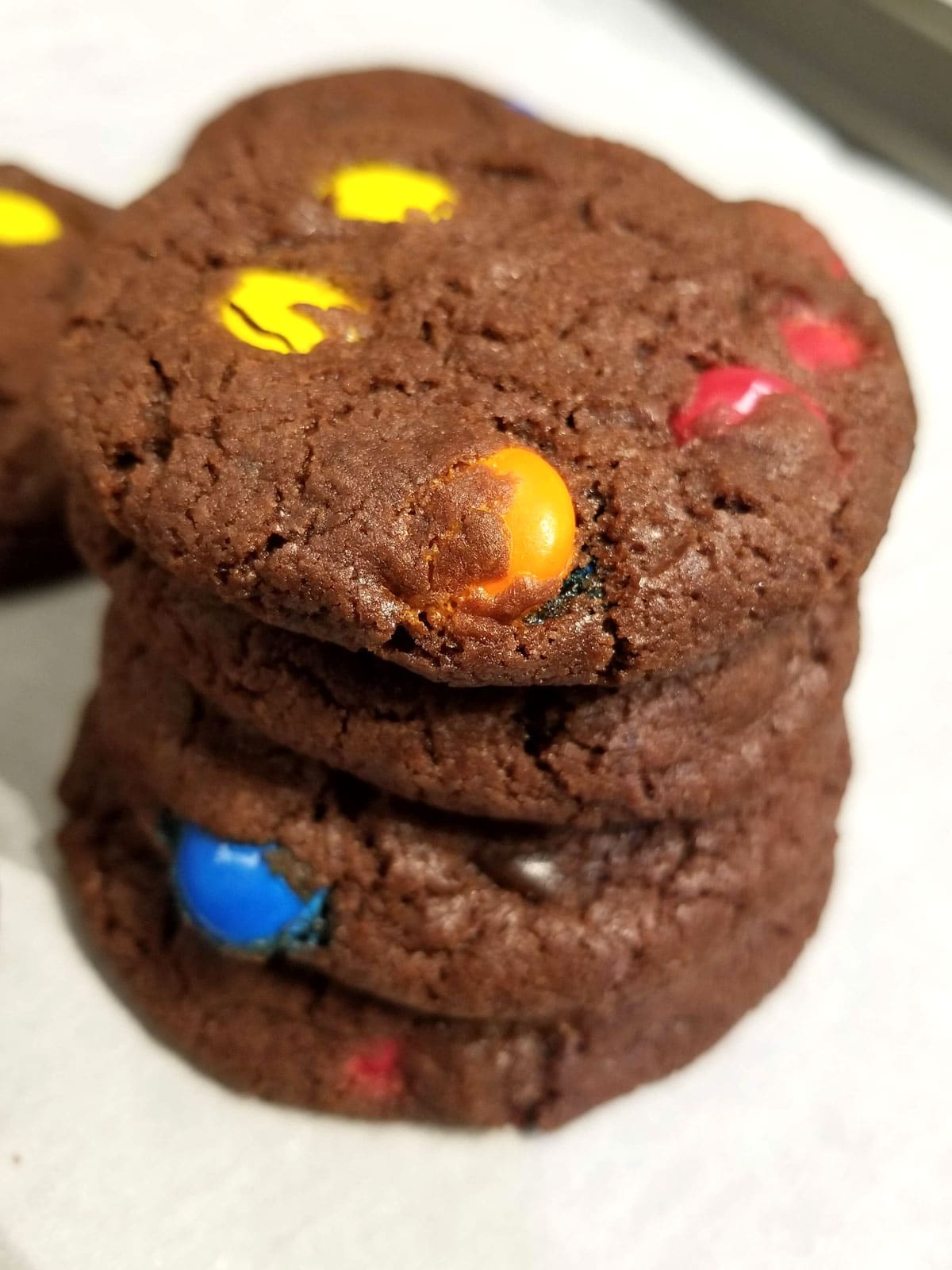 chocolate m&m cookies no eggs recipe