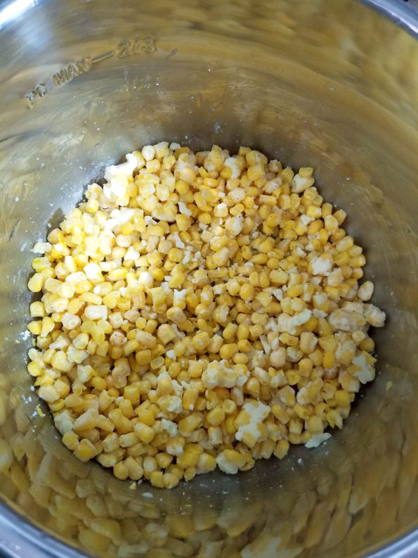 frozen corn with butter, pepper, salt