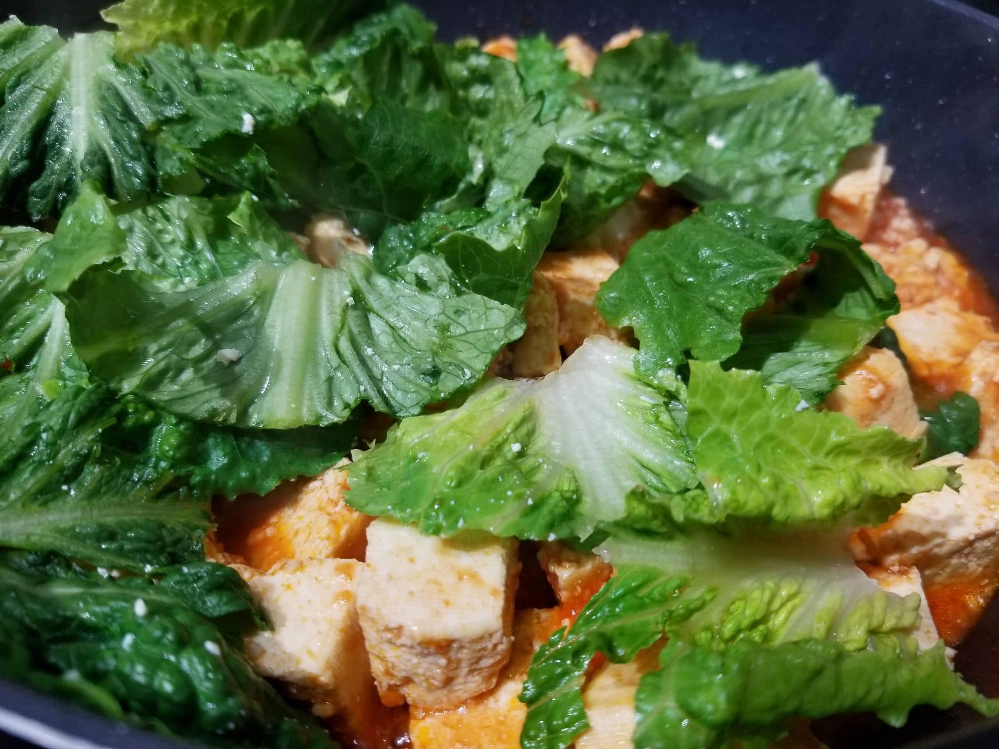 scrambled tofu lettuce