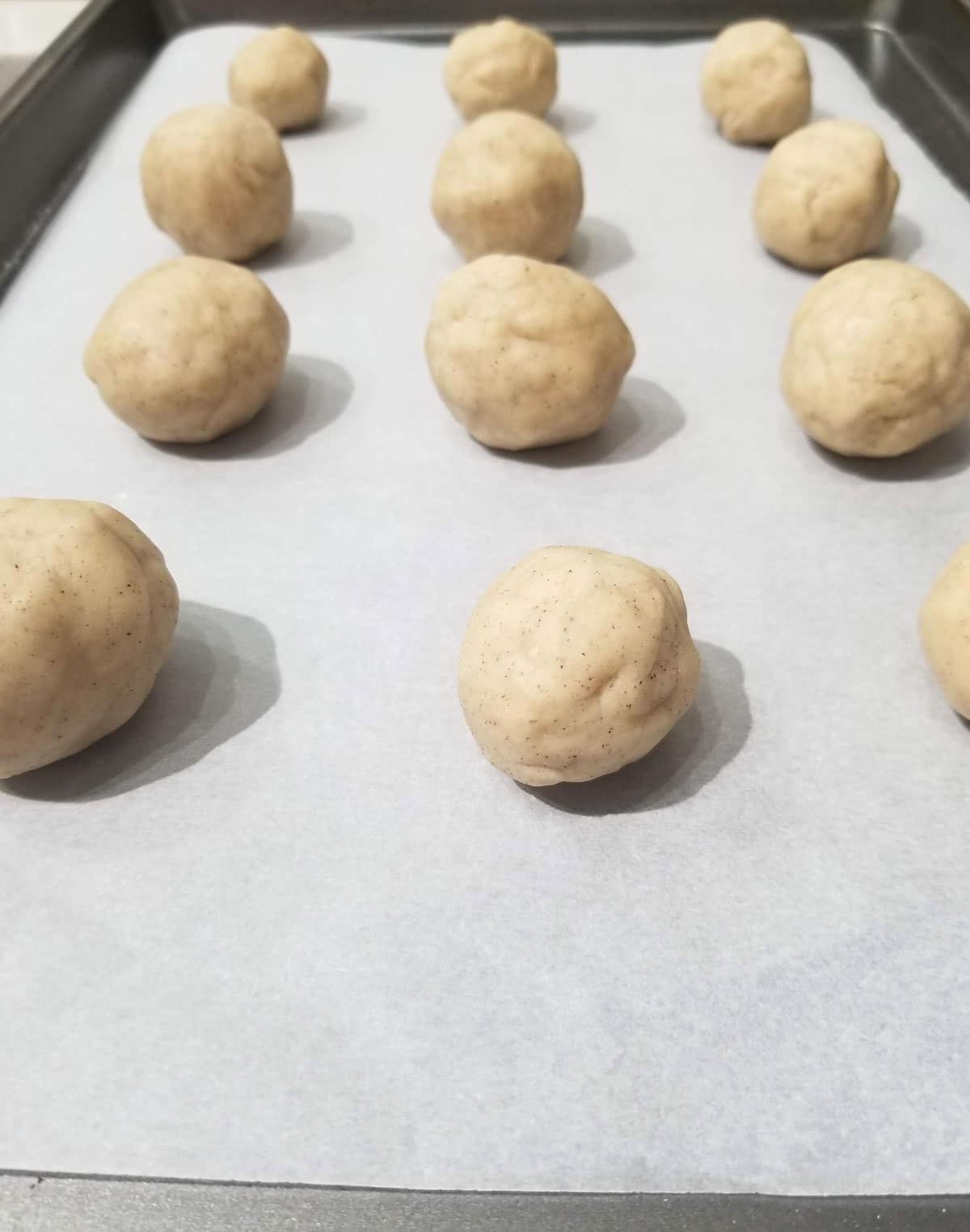 dough balls for making cookies