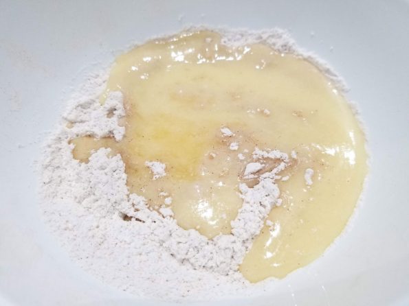 flour with butter sugar mixture