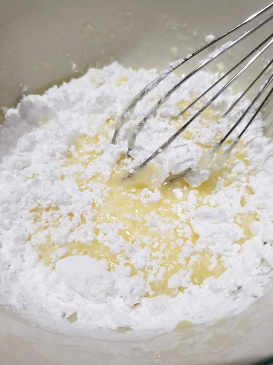 powdered sugar mixed with softened butter