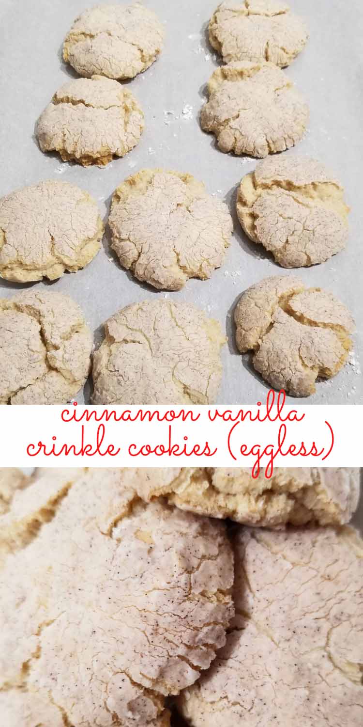 cinnamon vanilla crinkle cookies eggless