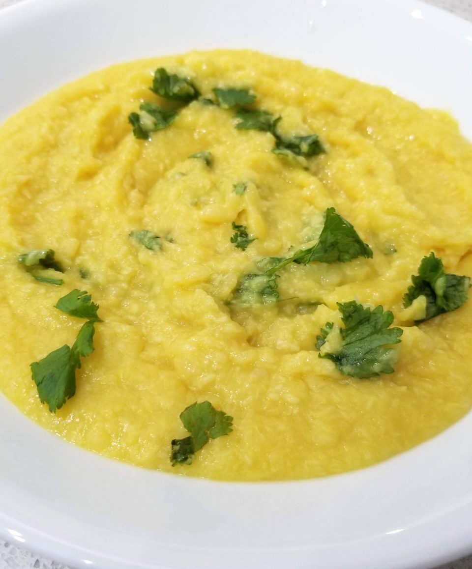 parippu curry in instant pot with coconut and yellow moong dal