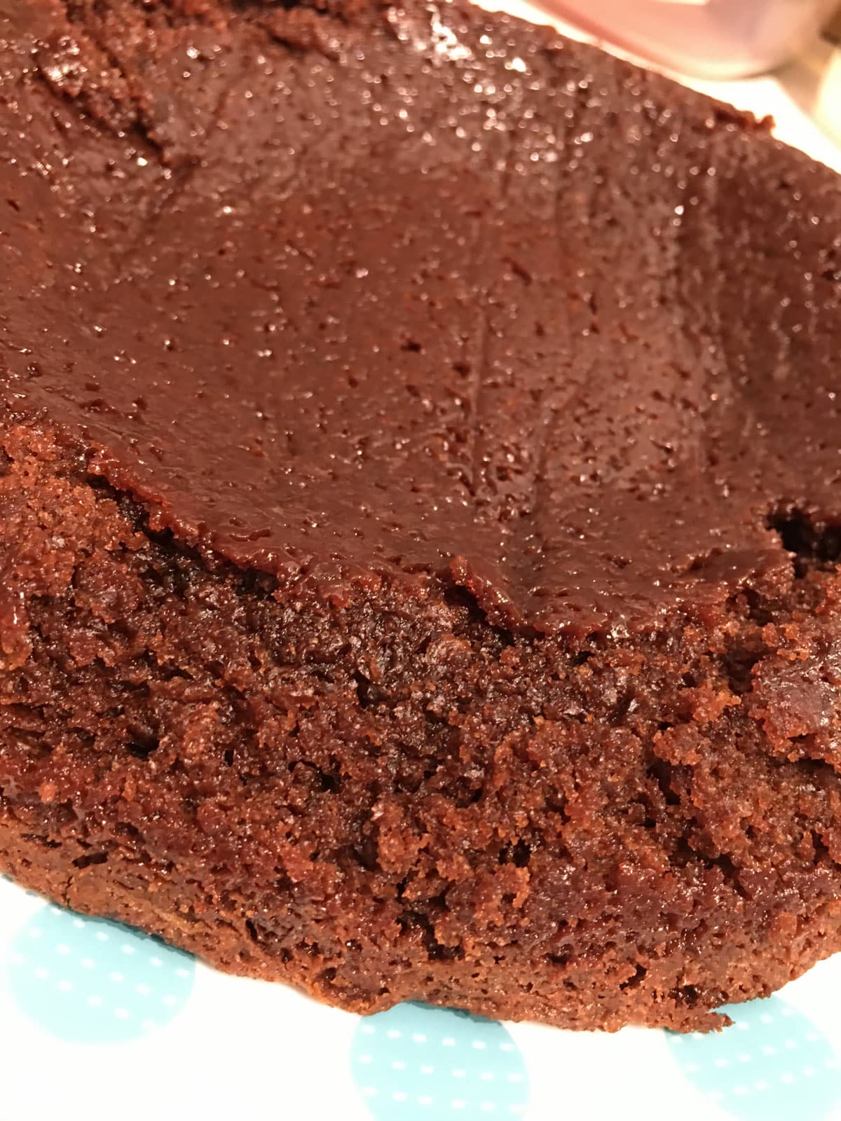 fallen chocolate brownie cake moist