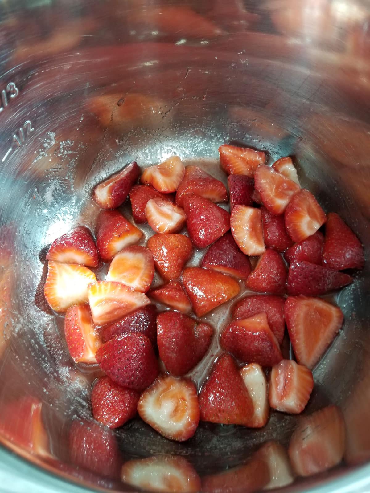 strawberries and sugar mixed