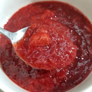 strawberry sauce in instant pot for cheesecake, pancakes