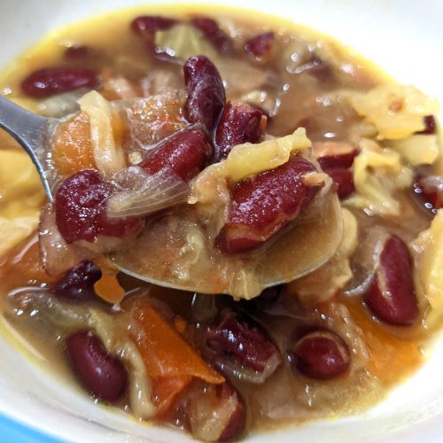 dark red kidney beans cabbage soup