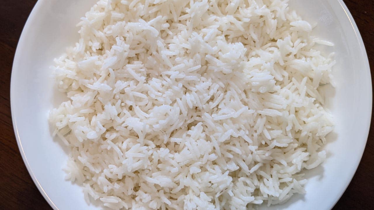 white basmati rice fluffy