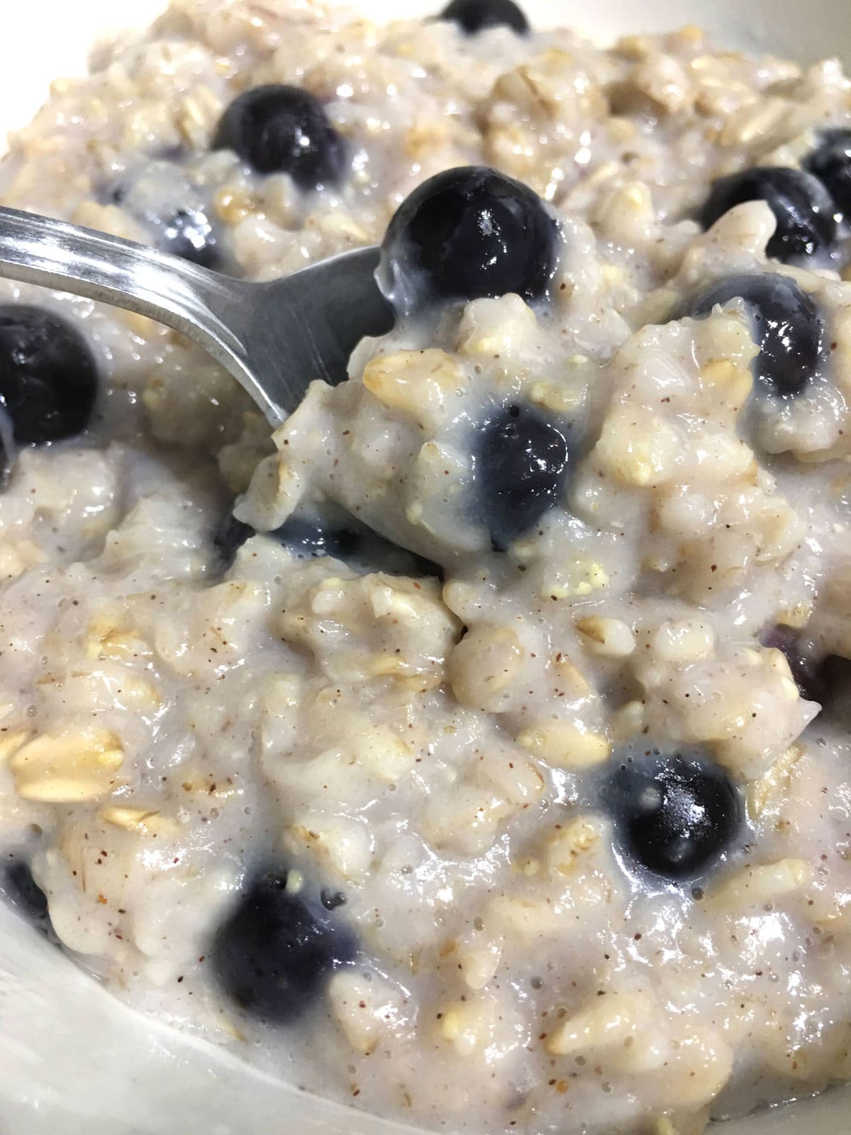 blueberrry oatmeal with fresh blueberries