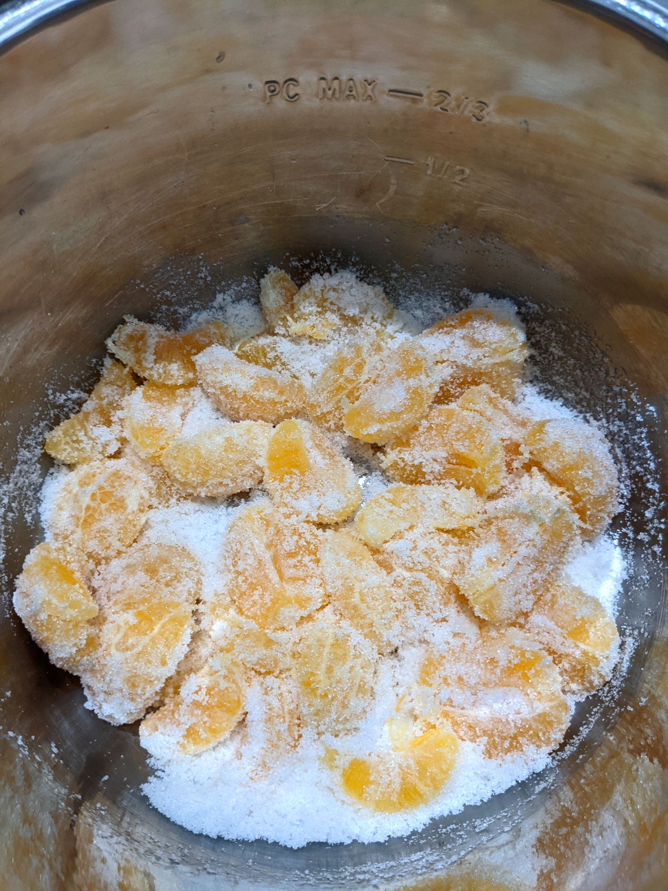 oranges mixed with sugar