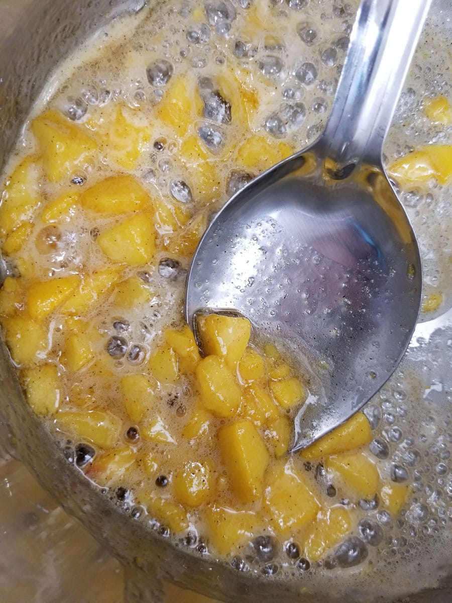 making peach syrup