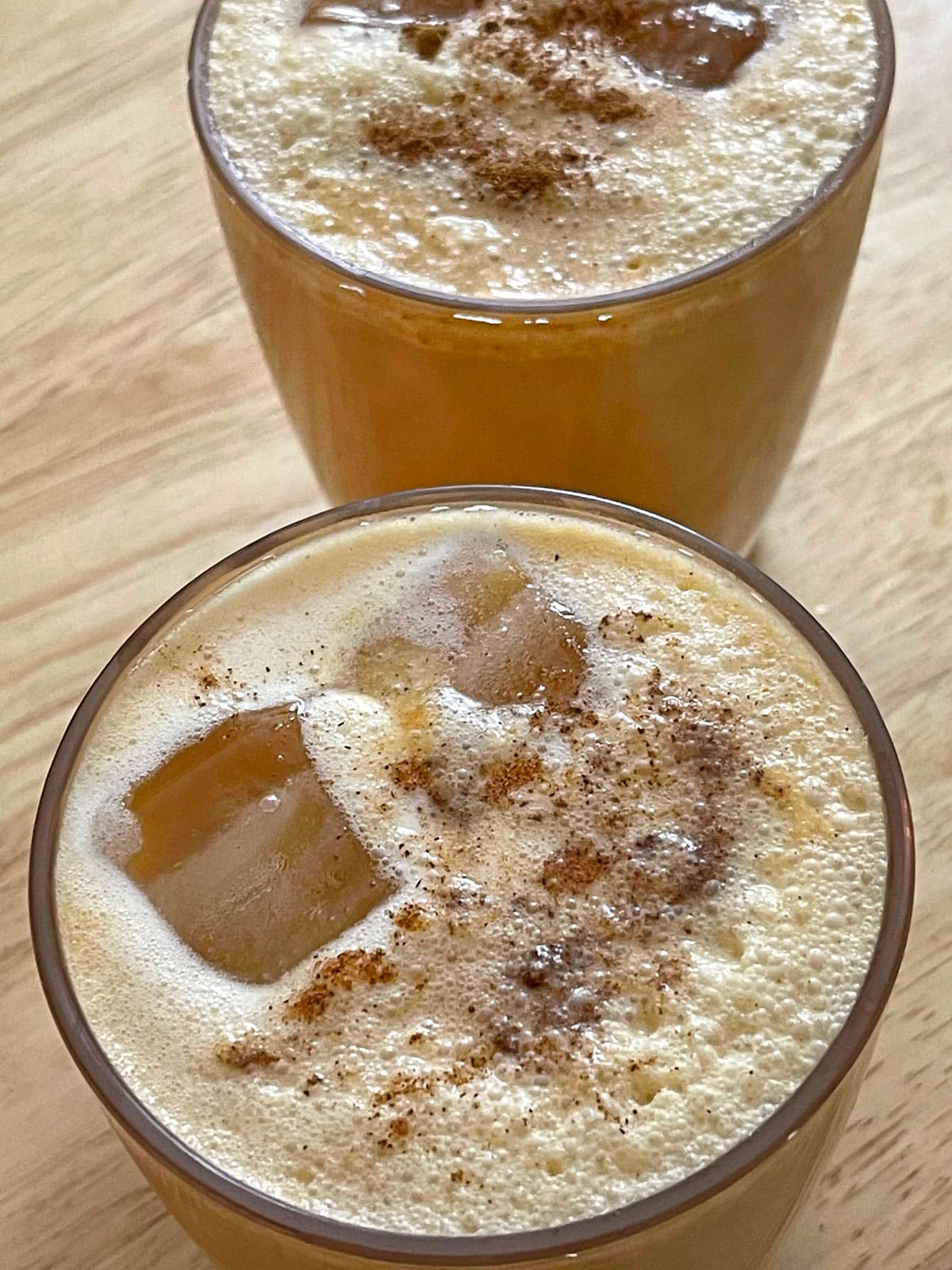 pumpkin cold foam chai tea latte