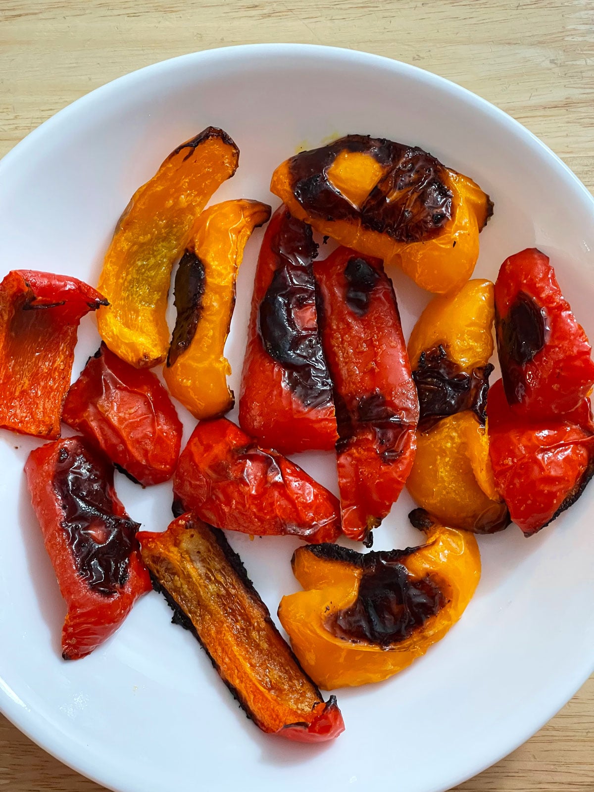 roasted red and orange bell peppers