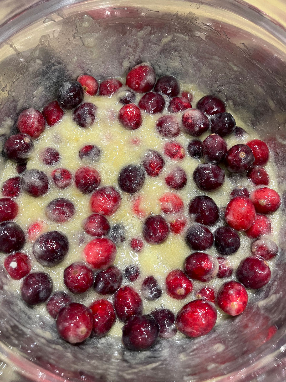 butter cranberry banana mixture