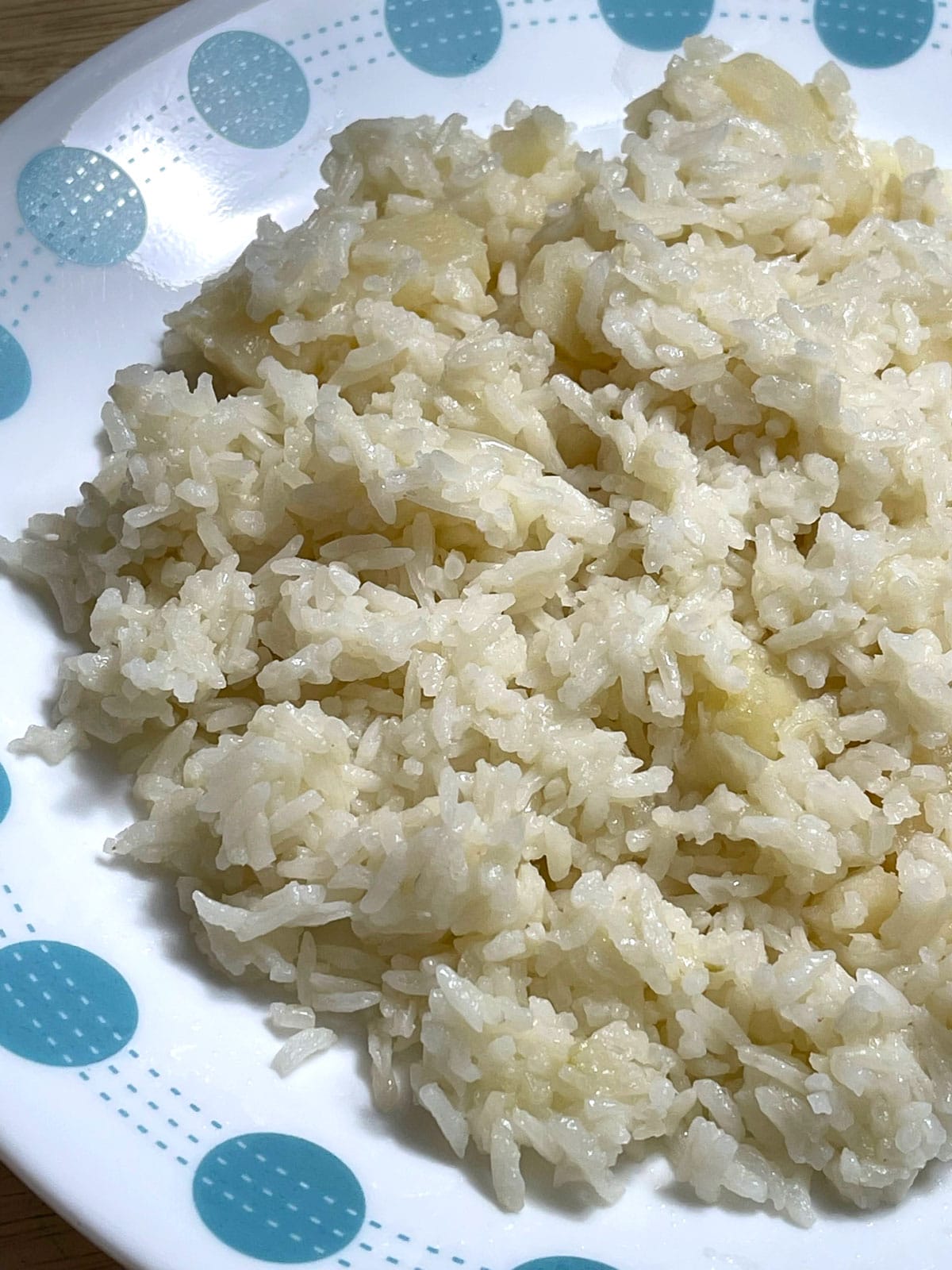 white jasmine rice pilaf with potatoes made in instant pot