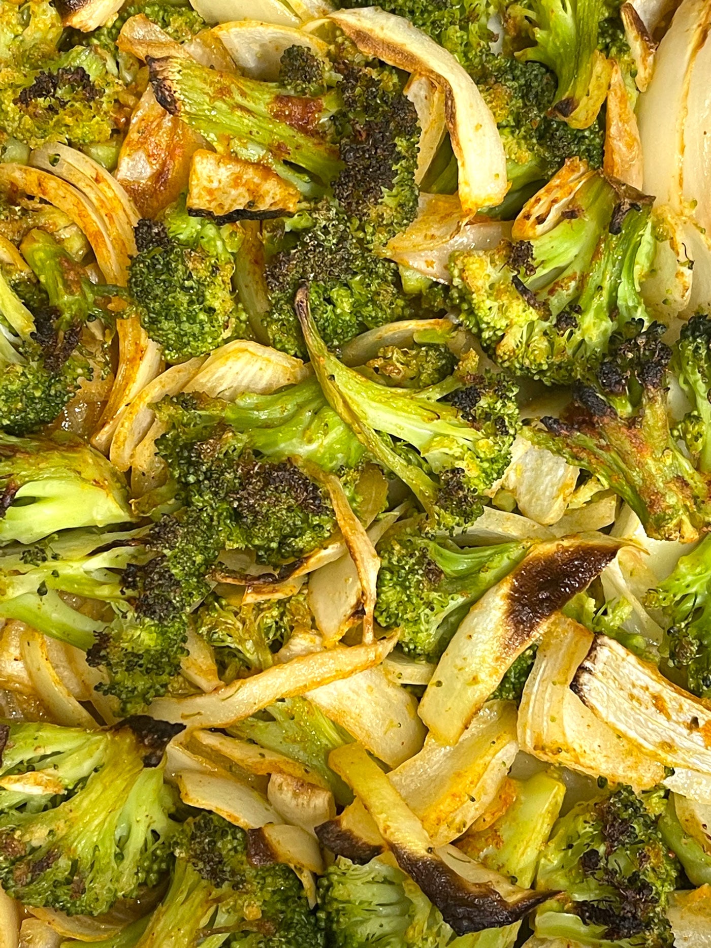 roasted broccoli and onions