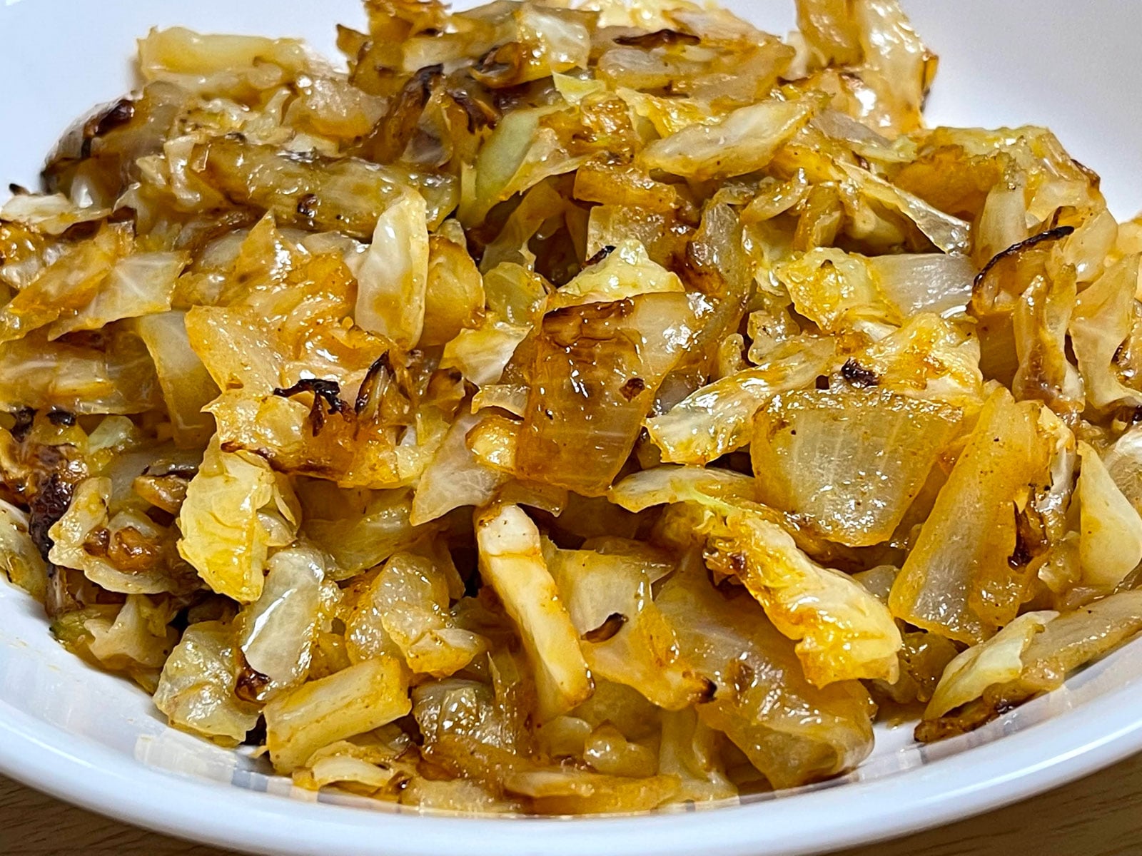 caramelized fried cabbage and onions