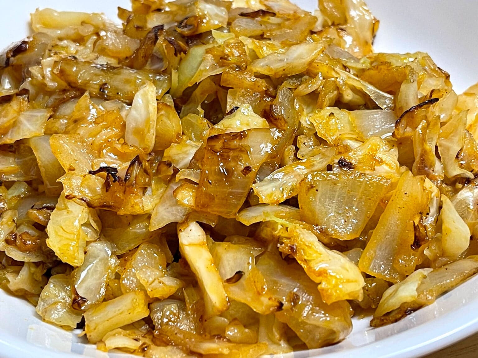 Fried Caramelized Cabbage And Onions (Without Bacon)
