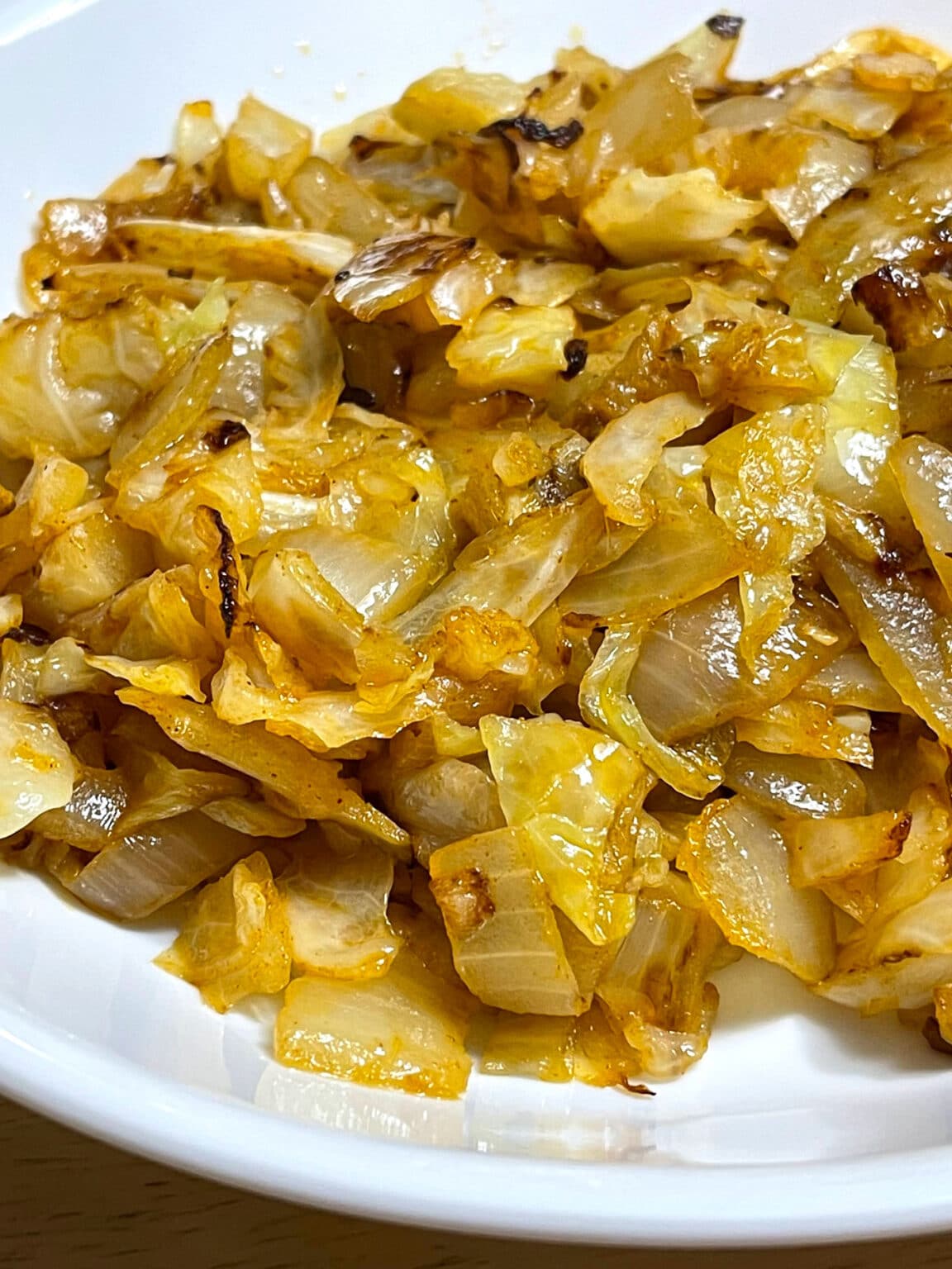 Fried Caramelized Cabbage And Onions (Without Bacon)