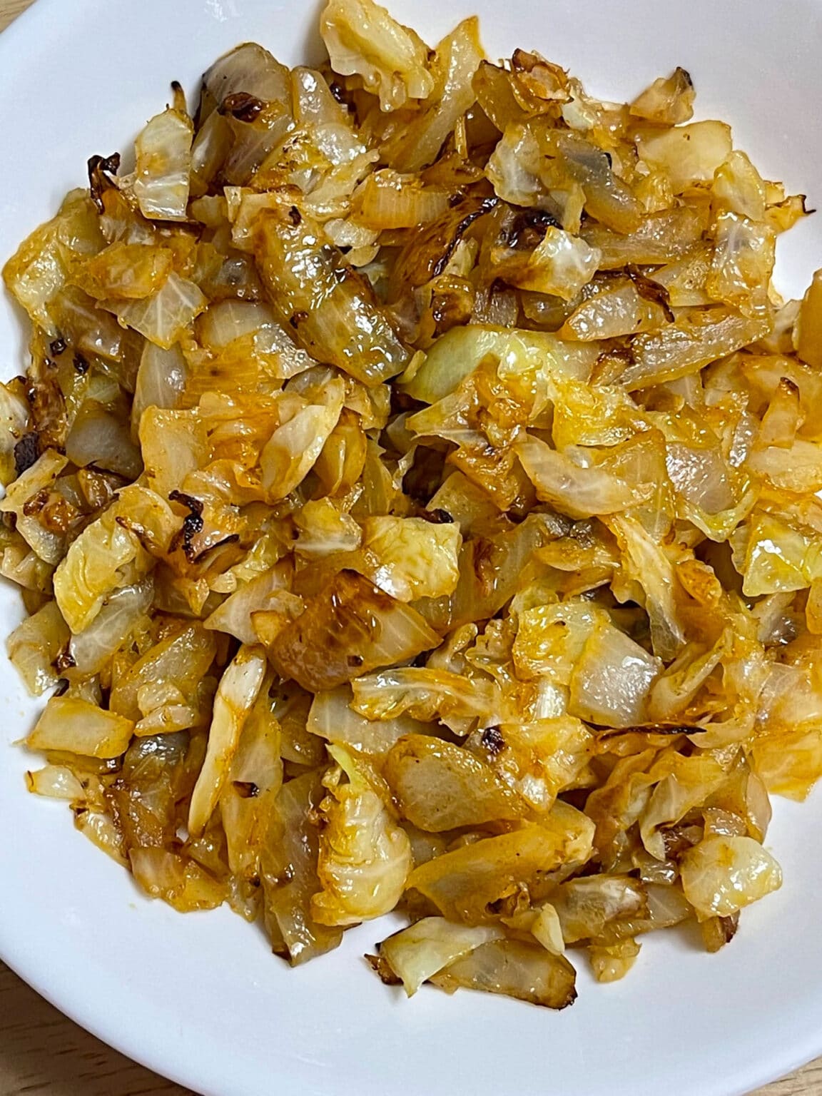 Fried Caramelized Cabbage And Onions (Without Bacon)