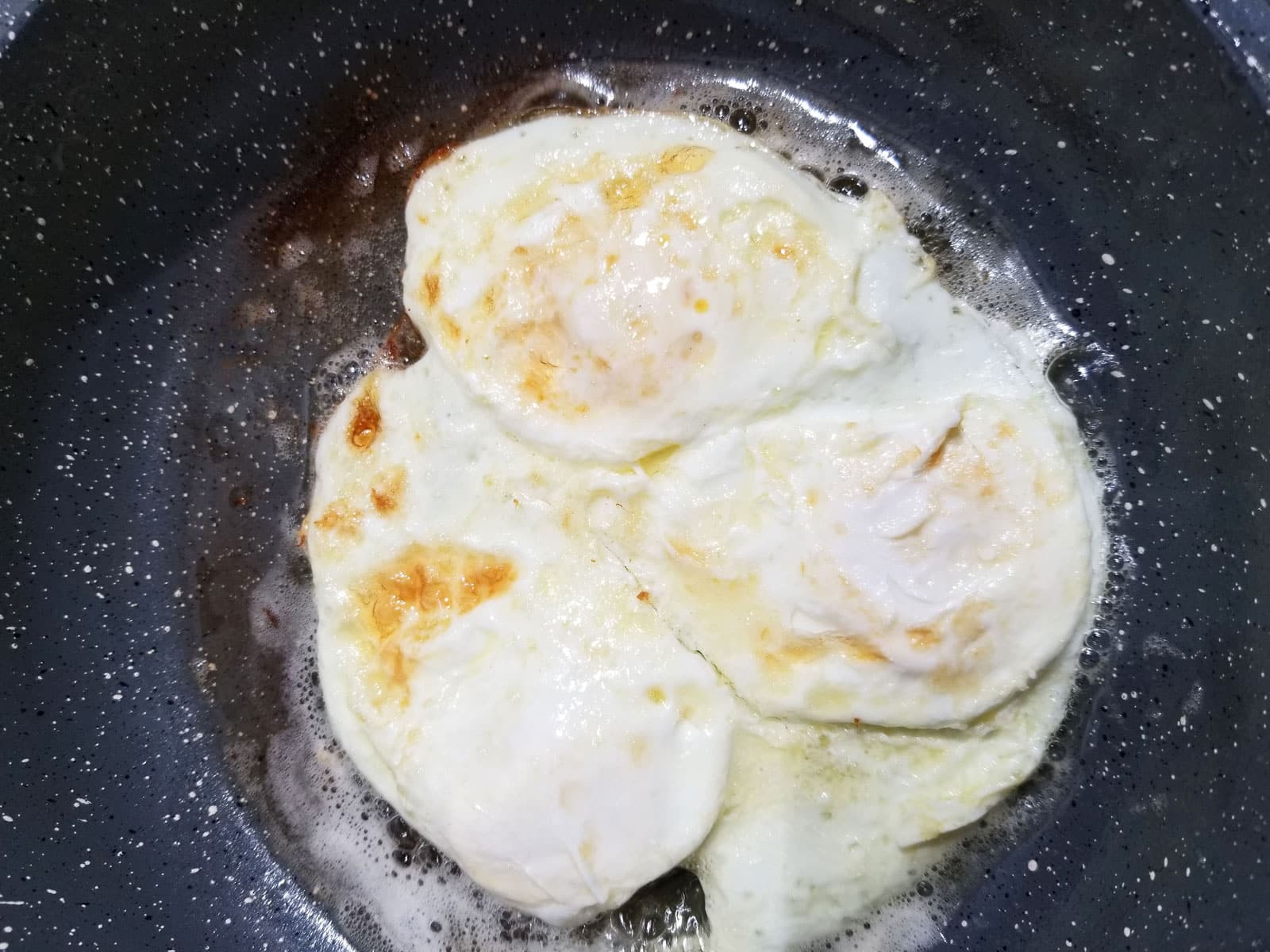 fried over hard eggs