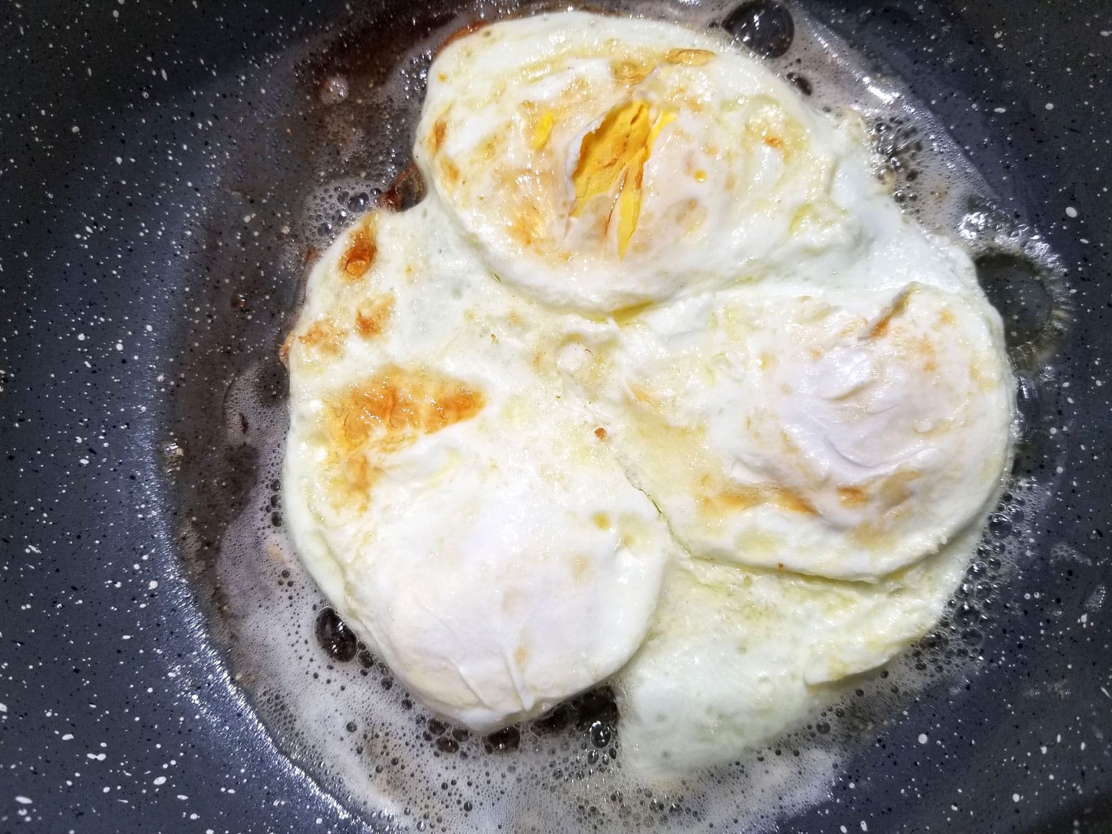 fried over hard eggs