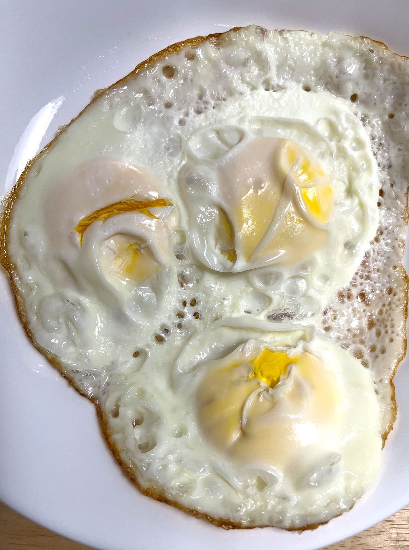basted steamed fried eggs