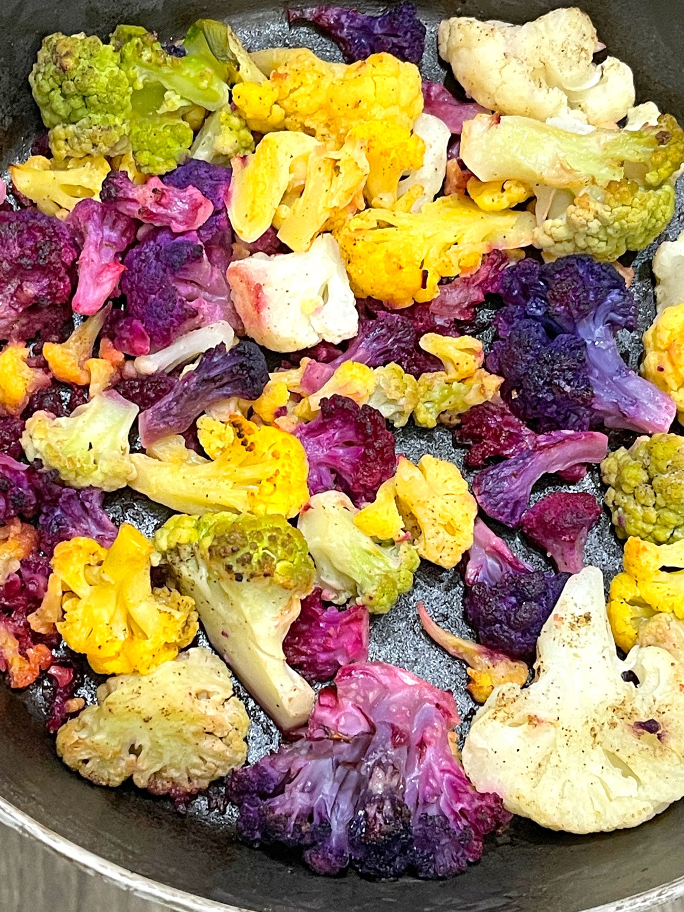 roasted rainbow cauliflower